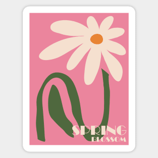 Spring blossom, Flower market, Colorful retro print, 70s, 90s, Indie decor, Cottagecore, Fun art, Abstract flower Sticker